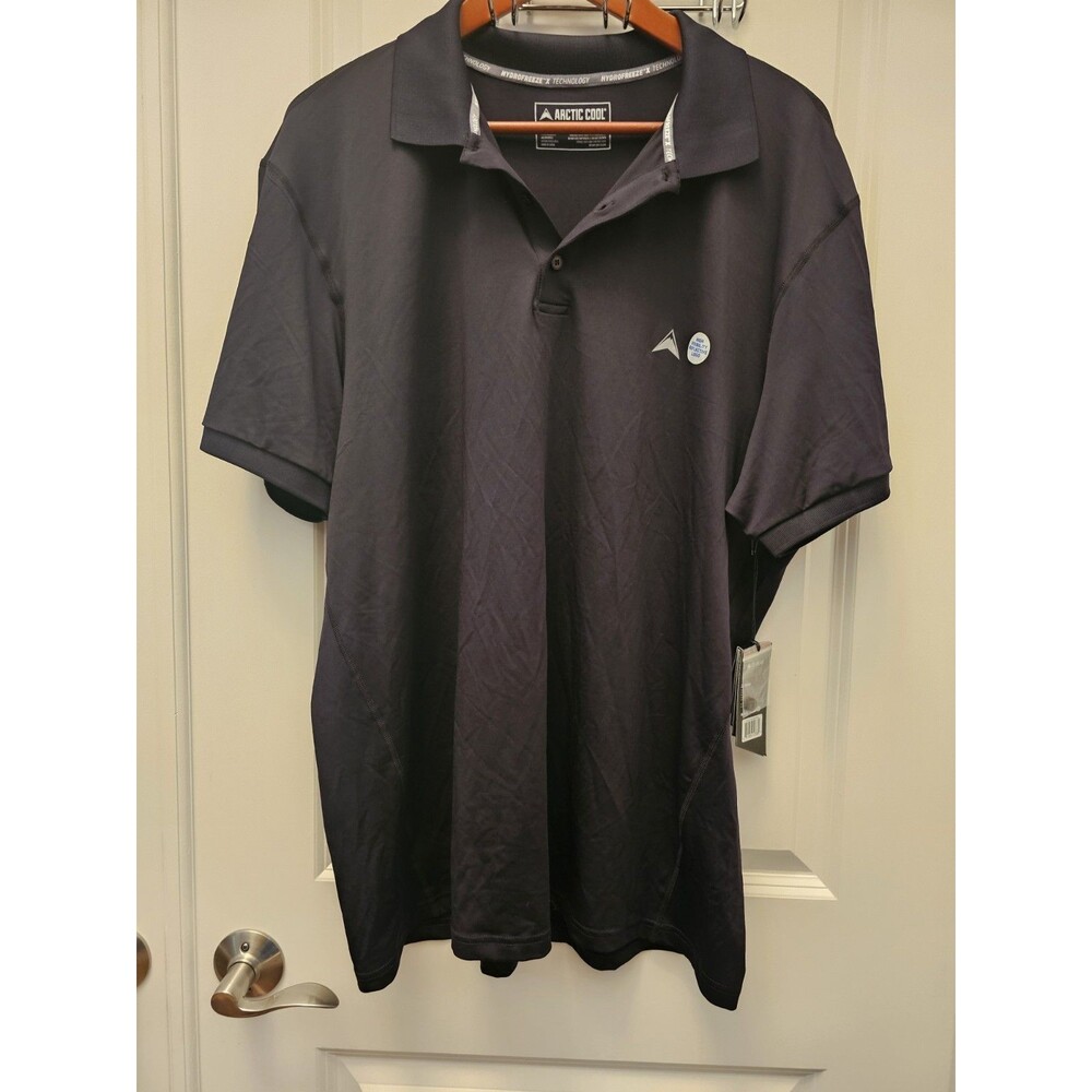 Arctic Cool Men's XXL Polo Shirt Black Hydrofreeze X Cooling Performance NWT